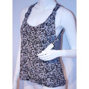 RORY BECA  Grey CONTRAST Tank TOP Racerback SILK Made in USA S